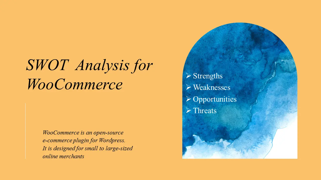 SWOT  Analysis for WooCommerce. WooCommerce is an open-source e-commerce plugin for Wordpress. It is designed for small to large-sized online merchants
